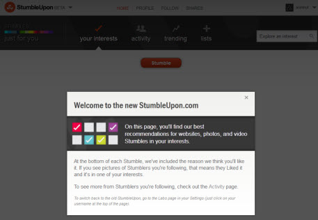 New Beta Version of StumbleUpon 2012