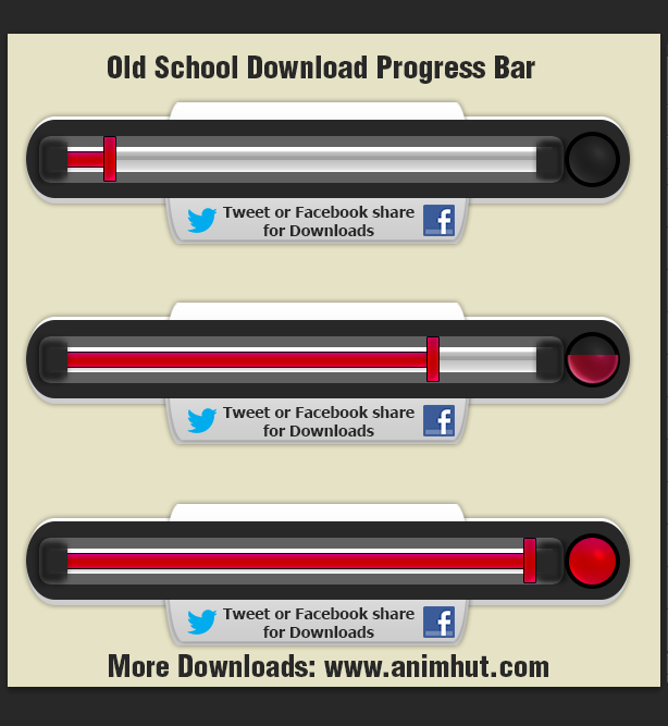 Old School Progress Bar Photoshop PSD