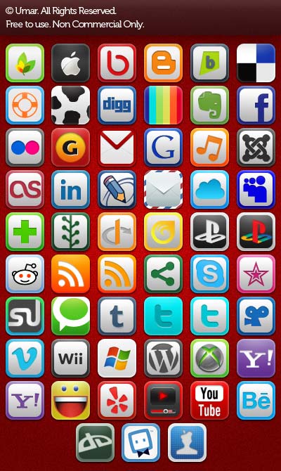social and web icon set