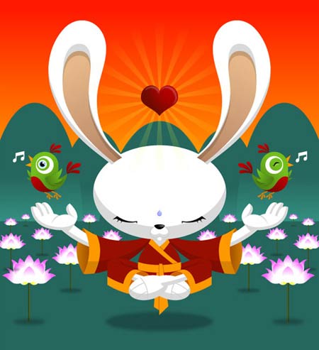 rabbit mascot illustration