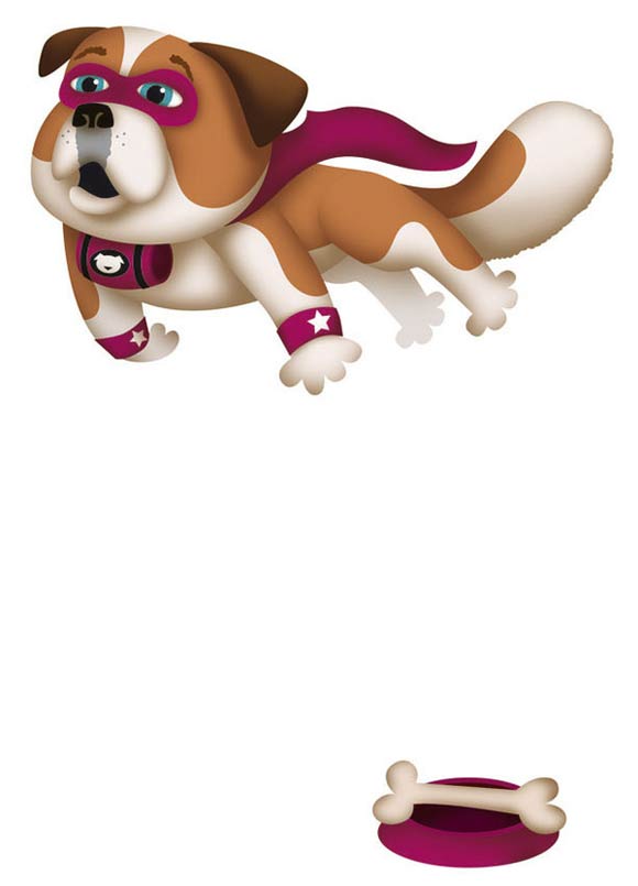 dog mascot flying