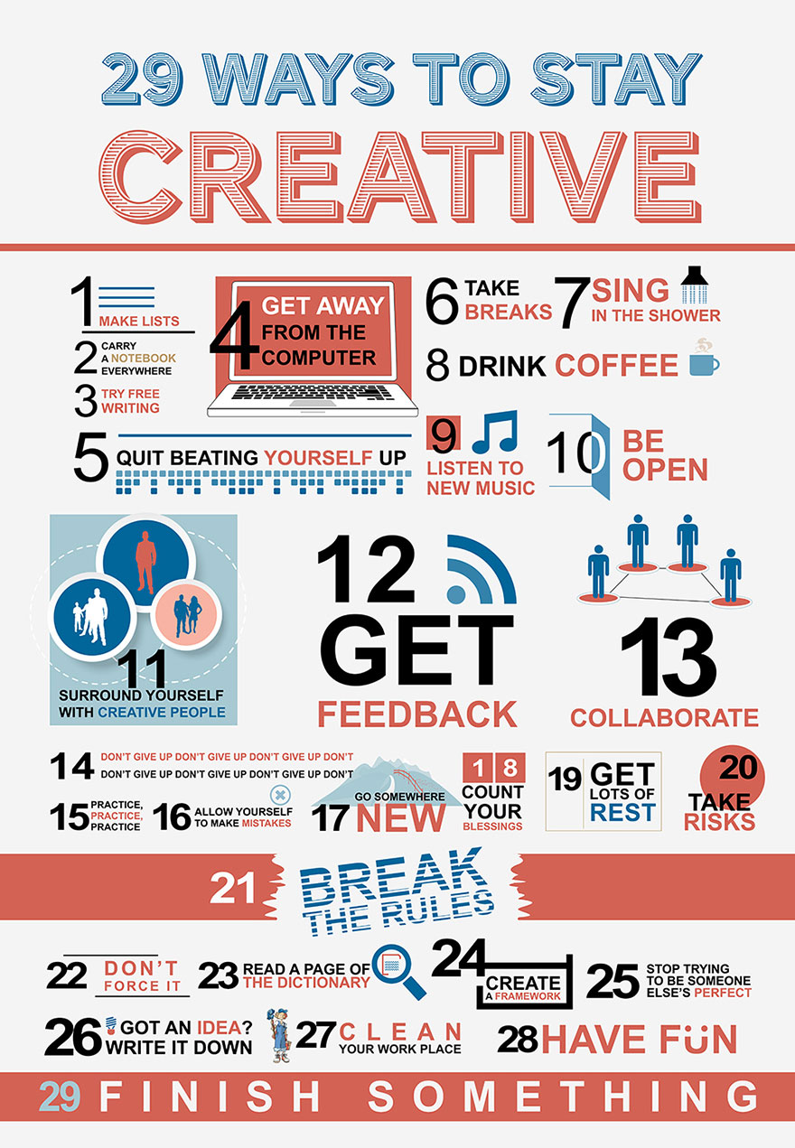 Infographic on how to stay creative