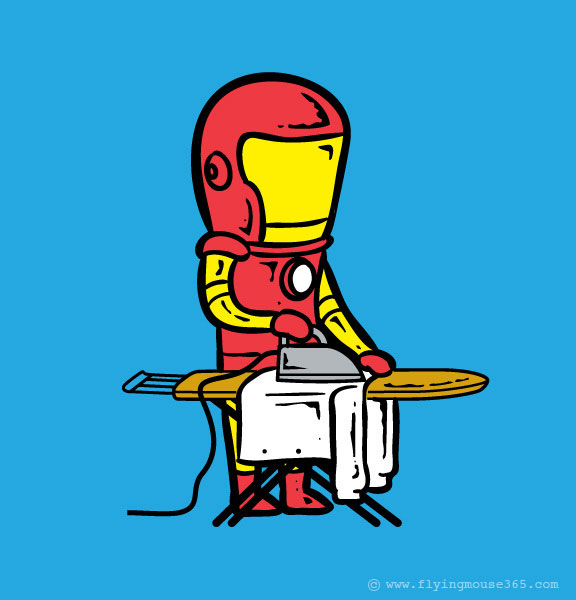 Funny Illustrations of Super Heroes Part Time Jobs (4)
