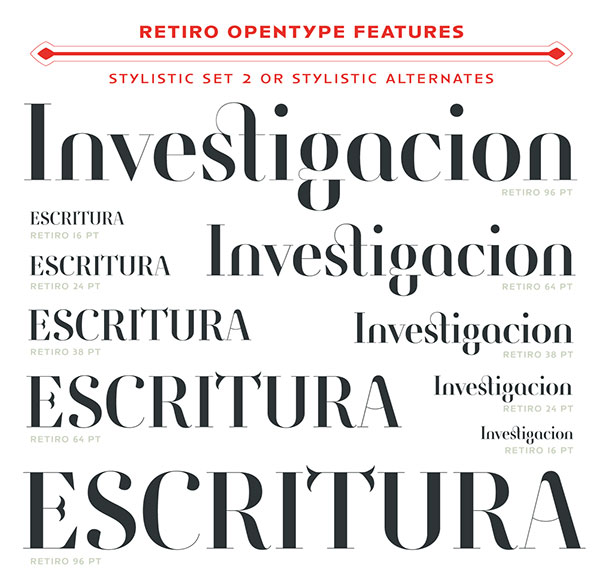 Spanish Typography Retiro OpenType Fonts (2)
