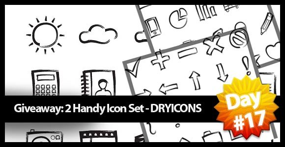 Giveaway day17: win 2 Handy iconset Extended Licenses from Dryicons