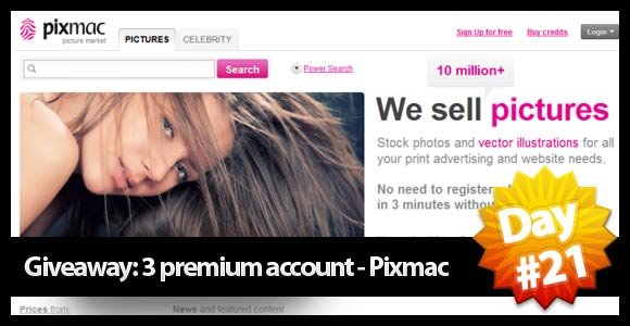 Giveaway Day:21 Get premium account from Pixmac(x3)
