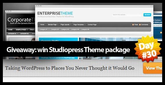 Giveaway day30: Studiopress Theme package