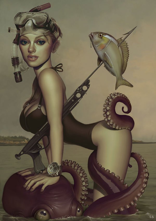 Daily Inspiration: Pin-Up Girls and Caricatures by Serge Birault 34 Pin-Up Girls and Caricatures by Serge Birault