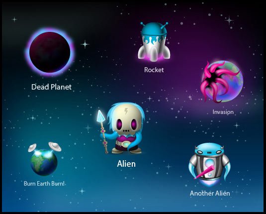 Scary space threats in iconic shapes