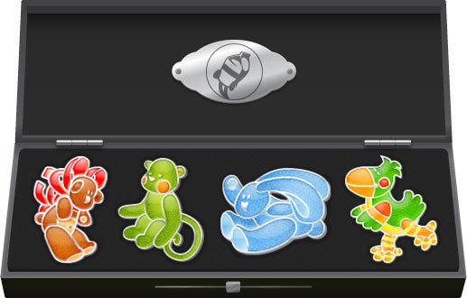 Metal pins with animals