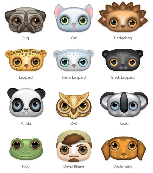 Icons with big eyes