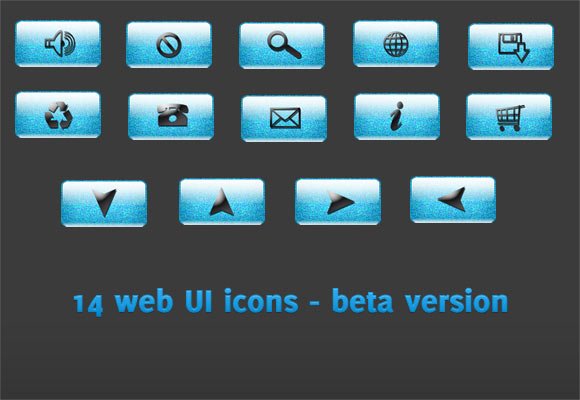 Freebie: Blue Glossy UI Icons 1 download blue glossy icons