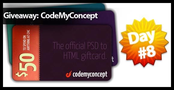 Giveaway Day8 : Get $50 gift card from Codemyconcept