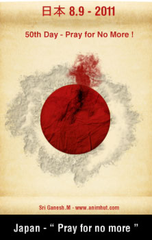 Japan 8.9 “Pray for No More” Poster on 50th Day