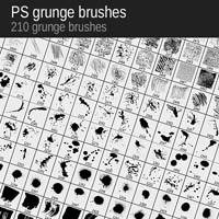 Win 210 Grunge Brushes from VectorPack.net (x5)