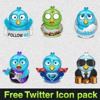 Fresh Twitter Icon Pack for Bloggers and Webmasters