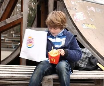 Stress Buster Video : McDonalds Ad beat Down BurgerKing by a Kid