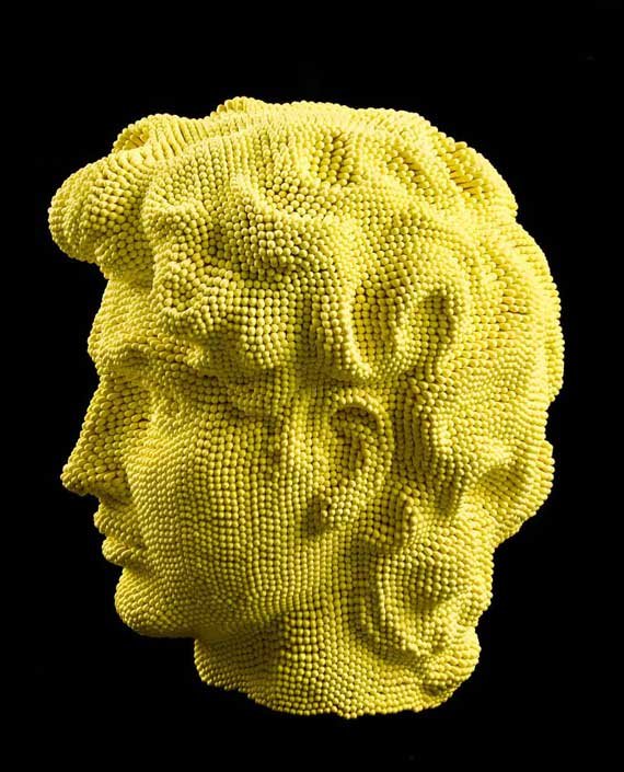 sculpture-matchheads and postcards