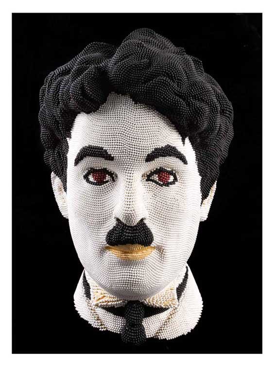 sculpture-matchheads and postcards