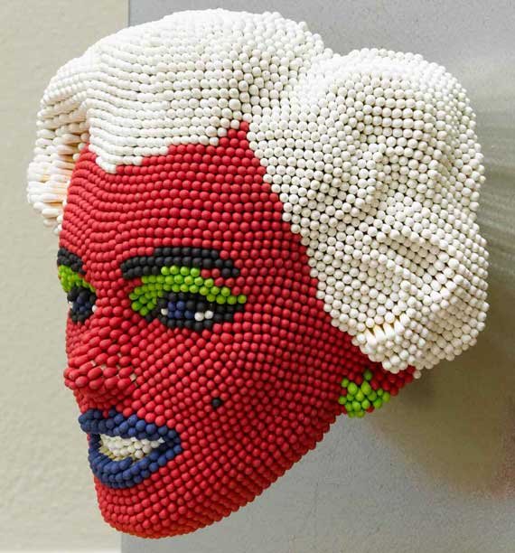 sculpture-matchheads and postcards