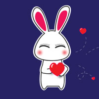 2012 Valentine’s Adorable Bunny Vector Wallpaper Collection