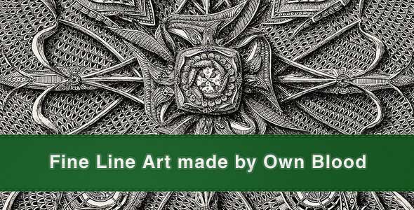 Mind Blowing Fine Line Art made by Own Blood