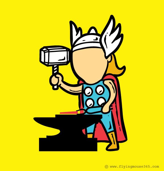 Funny Illustrations of Super Heroes Part Time Jobs 9 Part Time Jobs of Super Heroes