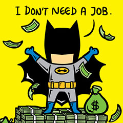 Funny Illustrations of Super Heroes Part Time Jobs