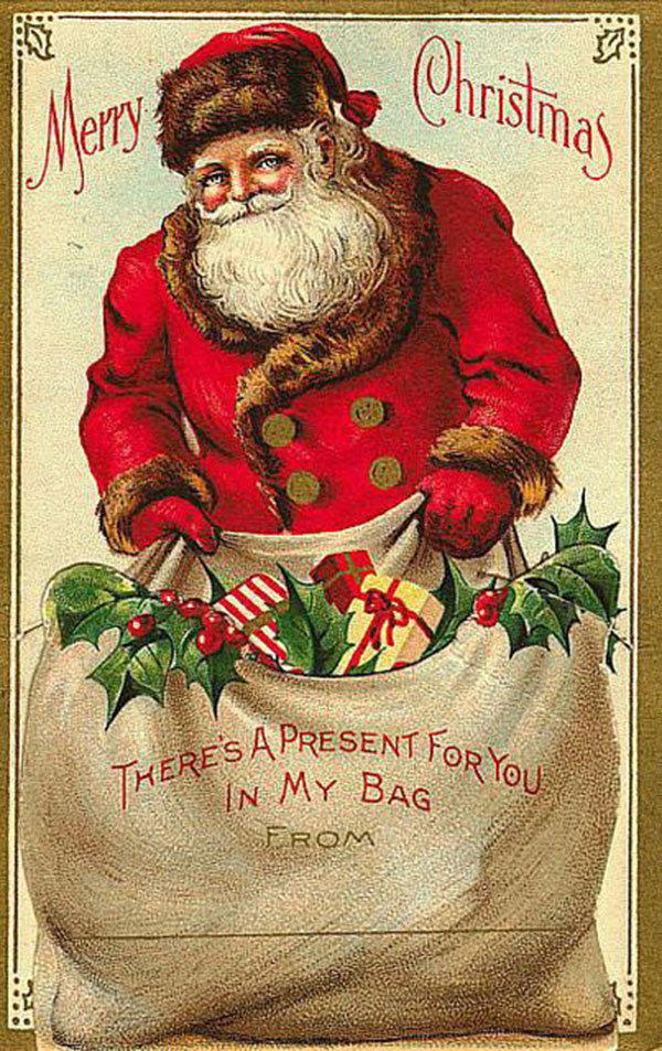 Antique Christmas Santa Postcards And Vintage Illustrations