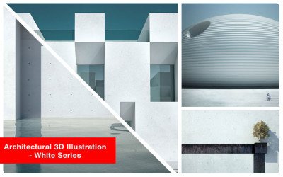 Daily Creative Inspiration blog for Design, Fashion, AI Gen, Reviews & Tutorials 11 Architectural 3D Illustration – White Series