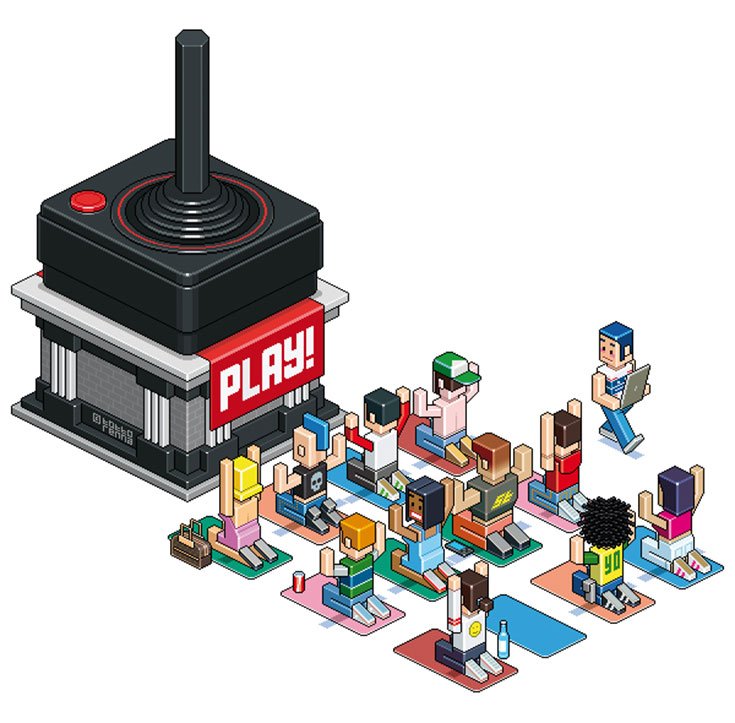 Pixel Art Characters Inspiration of Super Totto 8 JOYSTICK Pixel Art Inspiration