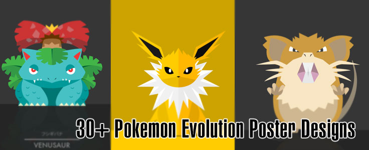 Vector Inspiration: Evolution of Cute Pokemon Minimal Poster Designs