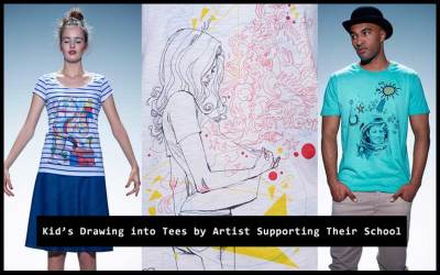 Kid’s Drawing into Tees by Artist Which Support Their School